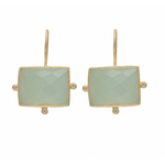 Load image into Gallery viewer, Kasbah Earrings set with facet Aqua Chalcedony
