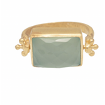 Load image into Gallery viewer, Kasbah Ring set with facet Aqua Chalcedony
