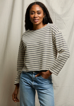 Load image into Gallery viewer, Briana - Cobalt French Terry Stripe Long Sleeve
