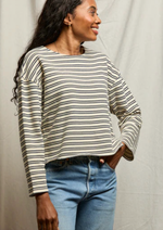 Load image into Gallery viewer, Briana - Cobalt French Terry Stripe Long Sleeve
