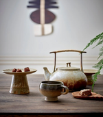 Load image into Gallery viewer, Oculus Cup - Brown and Yellow Stoneware Set of 2
