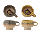 Load image into Gallery viewer, Oculus Cup - Brown and Yellow Stoneware Set of 2
