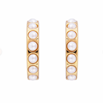 Load image into Gallery viewer, Crystal Pearl Maxi Hoops

