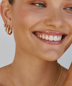 Load image into Gallery viewer, Crystal Pearl Maxi Hoops
