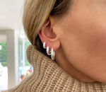 Load image into Gallery viewer, Antique Silver Midi Hoops
