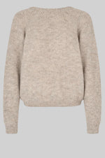 Load image into Gallery viewer, Flare Twist Back Knit - Light Beige Melange
