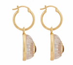 Load image into Gallery viewer, Utu Hoop Earrings In Citrine - 18K Gold Plated
