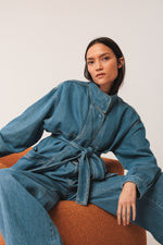 Load image into Gallery viewer, Belted Denim Jacket
