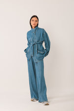 Load image into Gallery viewer, Belted Denim Jacket
