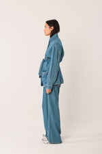 Load image into Gallery viewer, Belted Denim Jacket
