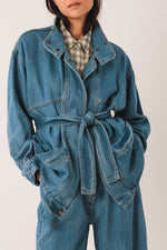 Load image into Gallery viewer, Belted Denim Jacket
