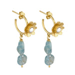 Load image into Gallery viewer, Perdita Earrings with Aquamarine - 18K Gold Plated
