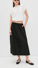 Load image into Gallery viewer, Minka Poplin Skirt - Black

