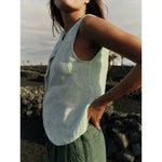 Load image into Gallery viewer, Basic Linen Vest - Agua/Blue

