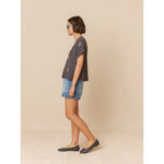 Load image into Gallery viewer, Short Sleeved Embroidered Shirt - Carbon
